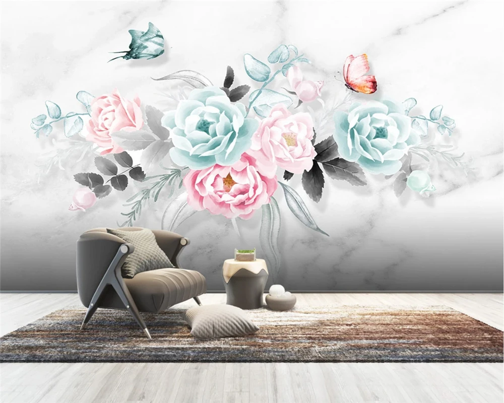 beibehang papier peint Custom modern nordic hd hand painted rose butterfly jazz white marble pattern background wallpaper
beibehang papier peint Custom modern nordic hd hand painted rose butterfly jazz white marble pattern background wallpaper