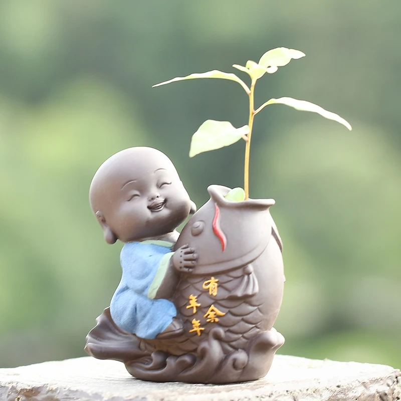 Creative Cute Little Monk Flower Tea Pet Decoration Boutique Purple Sand Tea Table Tea Set Accessories Small Hydroponic Vase
Creative Cute Little Monk Flower Tea Pet Decoration Boutique Purple Sand Tea Table Tea Set Accessories Small Hydroponic Vase