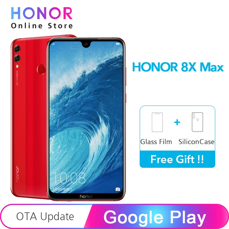 Оригинал Honor 8X Max 64 ГБ/128 ГБ Восьмиядерный процессор Snapdragon 660 экран 7 12 дюйма 5000 мАч 16