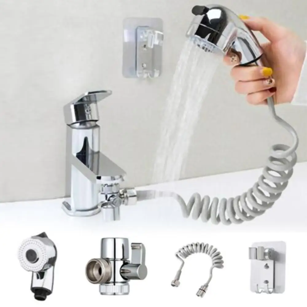 The bathroom faucet is equipped with a two-function handheld shower high-pressure shower water retractable small sprinkler set
The bathroom faucet is equipped with a two-function handheld shower high-pressure shower water retractable small sprinkler set