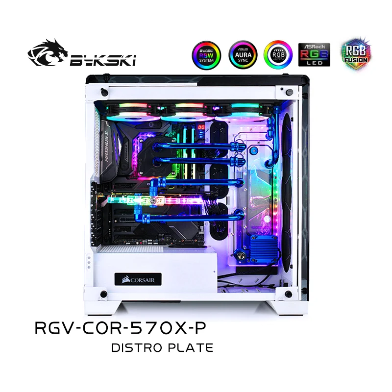 Bykski RGV-COR-570X-P, Waterway Boards For Corsair 570X Case, RBW 5v 3pin, For Intel CPU Water Block & Single GPU Building 
Bykski RGV-COR-570X-P, Waterway Boards For Corsair 570X Case, RBW 5v 3pin, For Intel CPU Water Block & Single GPU Building