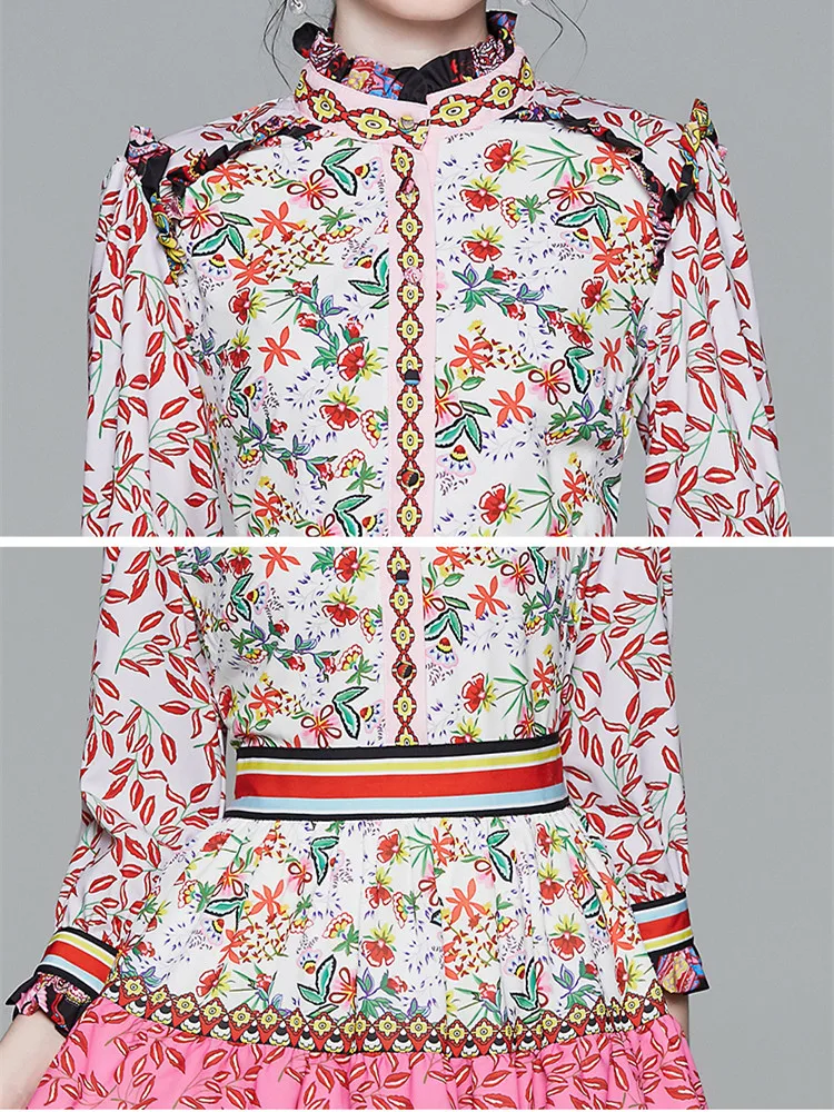 Women's Vintage Spring Autumn Layered Ruffles Cake A Line Dress Flower Printed High Waist A Line Short Dresses Elegant Vestidos
Women's Vintage Spring Autumn Layered Ruffles Cake A Line Dress Flower Printed High Waist A Line Short Dresses Elegant Vestidos