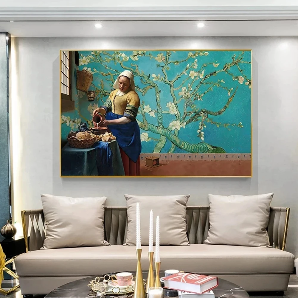 Modern Milkmaid Almond Blossom Posters and Prints Canvas Paintings abstract Wall Art Landscape Pictures for Living Room Decor
Modern Milkmaid Almond Blossom Posters and Prints Canvas Paintings abstract Wall Art Landscape Pictures for Living Room Decor