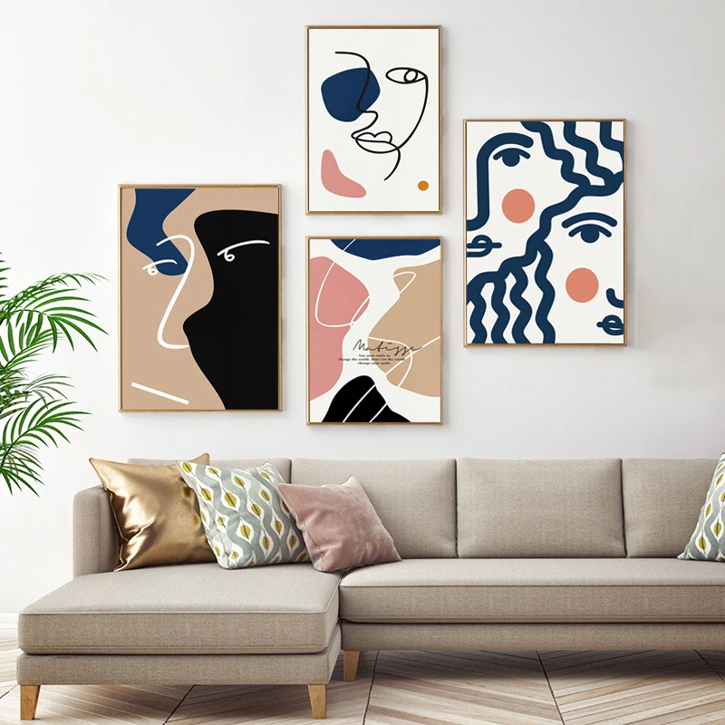 Nordic Abstract Line Face Canvas Painting Minimalist Posters and Print Picture Wall Art Pictures for Living Room Home Decoration
Nordic Abstract Line Face Canvas Painting Minimalist Posters and Print Picture Wall Art Pictures for Living Room Home Decoration