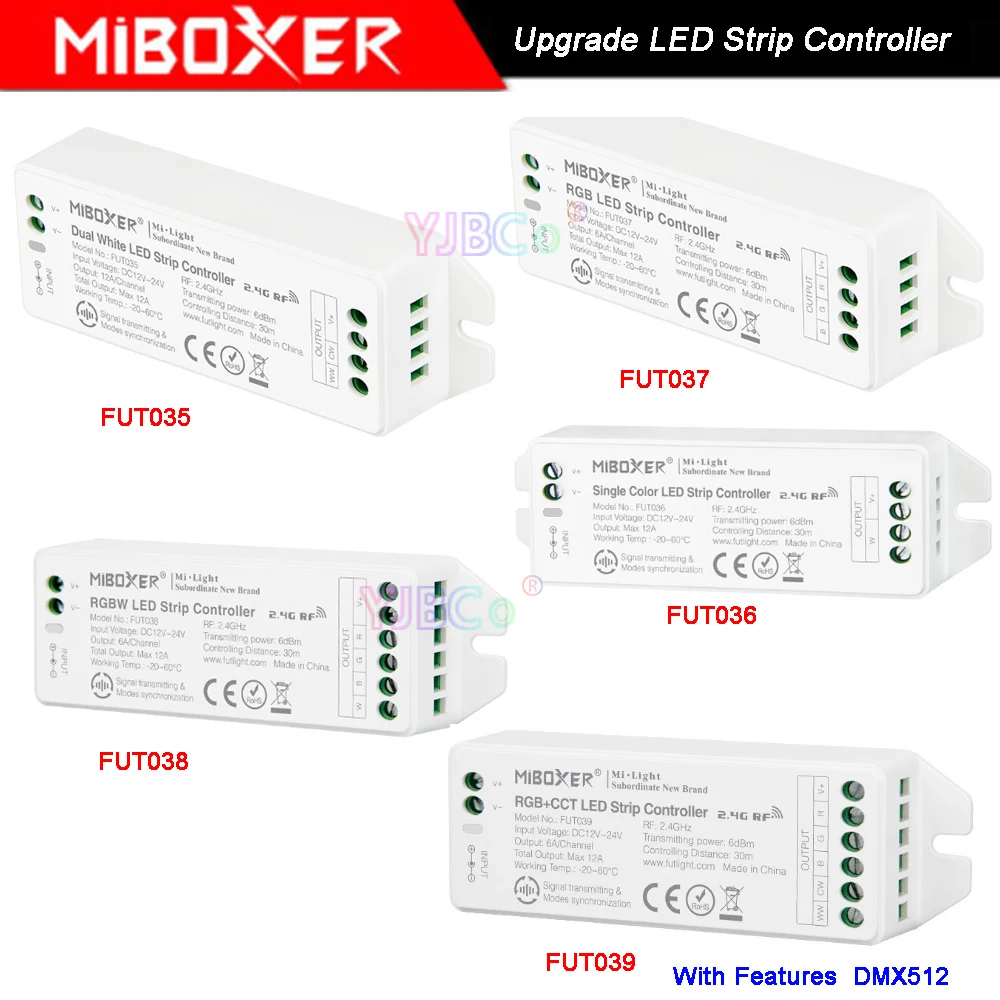 

Miboxer Upgrade 2.4GHz 4-Zone single color/Color Temperature/RGB/RGBW/RGB+CCT led strip controller WiFi iBox1 Wireless Remote