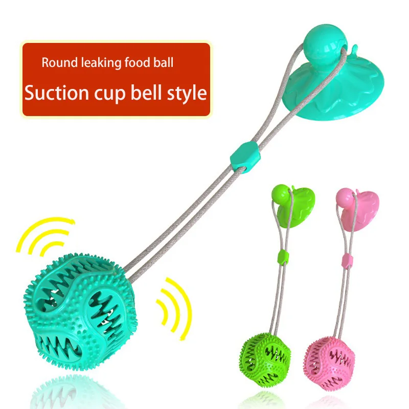 Pet toy dog toy dog chewing toy molar ball shape leaking food device sucker bell type 
Pet toy dog toy dog chewing toy molar ball shape leaking food device sucker bell type