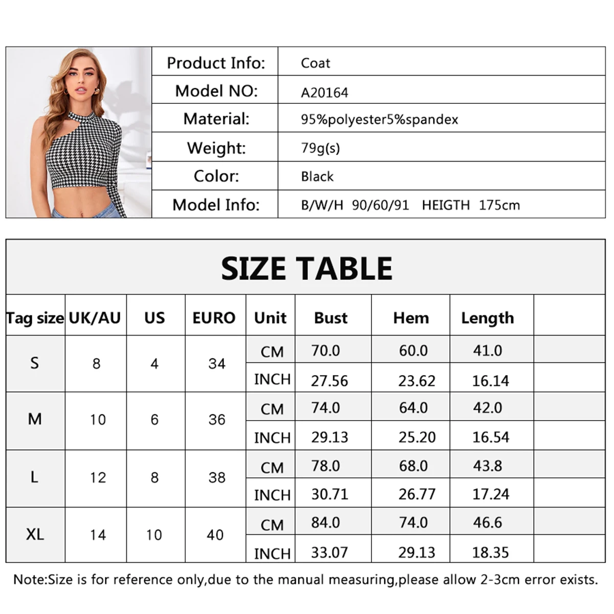 Women's black and white plaid top round neck one-shoulder shirt hollow sexy top temperament top hot sale 2020
Women's black and white plaid top round neck one-shoulder shirt hollow sexy top temperament top hot sale 2020