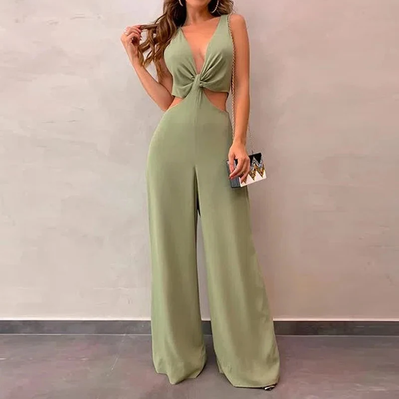 Summer Women V-neck Solid Sleeveless V Neck Wide Leg Elegant One Piece Jumpsuit Bodycon Jumpsuit One Piece Outfit
Summer Women V-neck Solid Sleeveless V Neck Wide Leg Elegant One Piece Jumpsuit Bodycon Jumpsuit One Piece Outfit