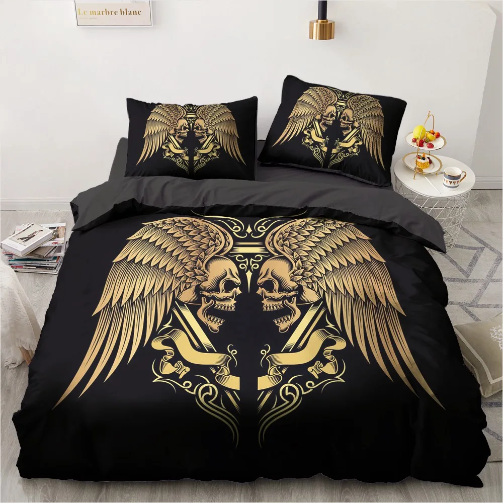 Fashion 3D Skull Black Bedding Sets Duvet Quilt Cover Set Comforter Bed Linens Pillow Shams King Queen Full Double Home Texitle
Fashion 3D Skull Black Bedding Sets Duvet Quilt Cover Set Comforter Bed Linens Pillow Shams King Queen Full Double Home Texitle