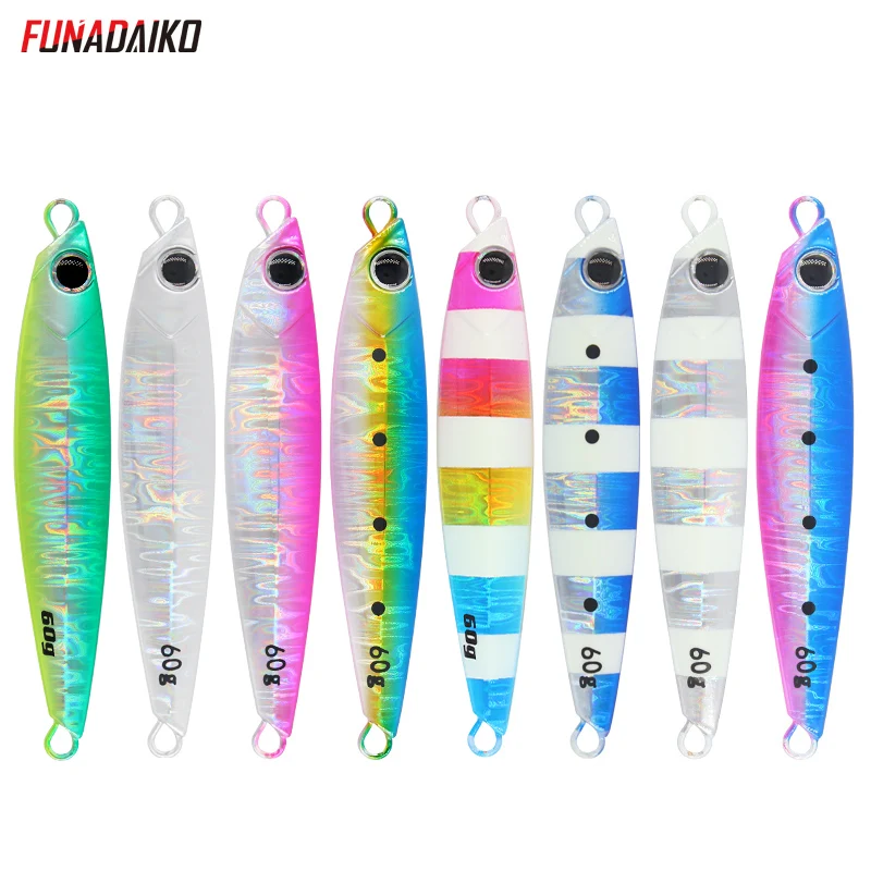 FUNADAIKO Shore cast slow jigging lure seafishing casting jig artificial glow luminous bait 30g 40g 60g boat fishing jig lures
FUNADAIKO Shore cast slow jigging lure seafishing casting jig artificial glow luminous bait 30g 40g 60g boat fishing jig lures