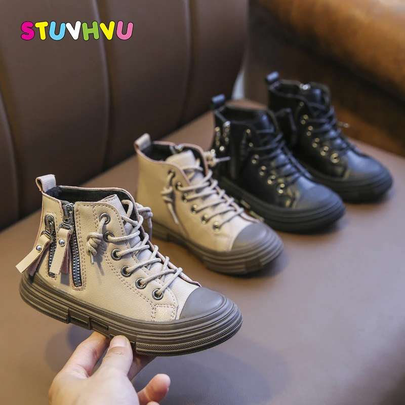 2021 Winter Boots Children Shoes Plus Velvet Thick Warm Boy Martin Boots Zipper Leather Girls Shoes Low-top Kids Ankle Boots
2021 Winter Boots Children Shoes Plus Velvet Thick Warm Boy Martin Boots Zipper Leather Girls Shoes Low-top Kids Ankle Boots