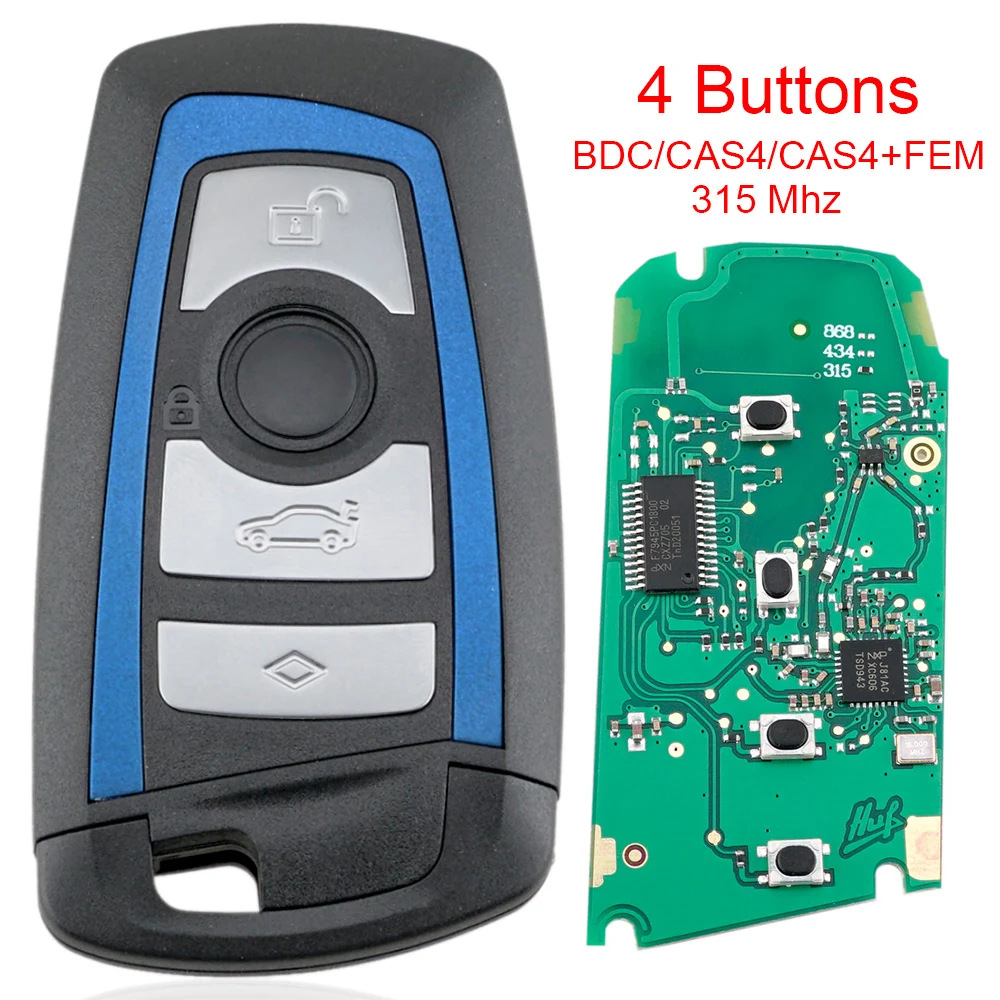 4 Buttons FSK 315MHz Car Remote Key Fob with ID46 / 7945 Chip Fit for BMW F Chassis FEM / BDC CAS4 CAS4+
4 Buttons FSK 315MHz Car Remote Key Fob with ID46 / 7945 Chip Fit for BMW F Chassis FEM / BDC CAS4 CAS4+