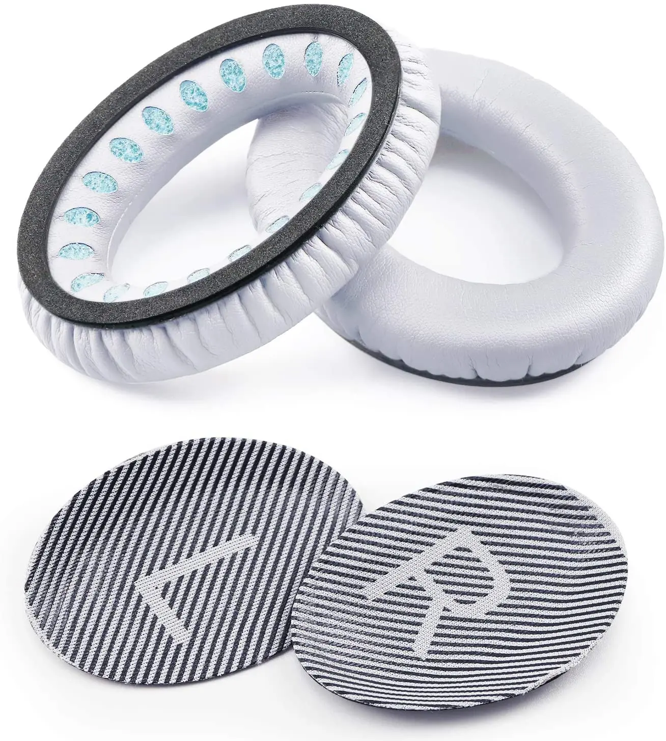 Bose QC35 & QC35ii (QuietComfort 35) SoundTrue Headphone Ear Cushion Pads Replacements- Shaped Scrim With Lettering- R and L
Bose QC35 & QC35ii (QuietComfort 35) SoundTrue Headphone Ear Cushion Pads Replacements- Shaped Scrim With Lettering- R and L