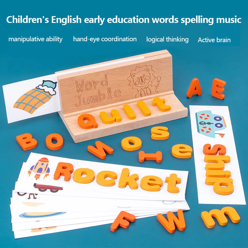 New Wooden Spelling Word Game For Children Early Education Intelligence Cognition Word Spelling Letters Practice Toys
New Wooden Spelling Word Game For Children Early Education Intelligence Cognition Word Spelling Letters Practice Toys