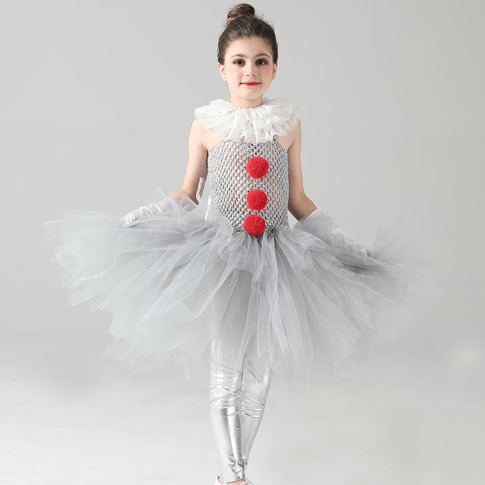 Girls Pennywise Costume Dress For Performance Fancy Costumes for Kids Halloween School Party Dresses Disfraz Fluffy Clown Outfit
Girls Pennywise Costume Dress For Performance Fancy Costumes for Kids Halloween School Party Dresses Disfraz Fluffy Clown Outfit