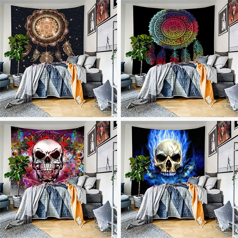 Dream Catcher Skull Tapestry Wall Hanging Boho Decor Mandala Wall Tapestry For Bedroom Dorm Psychedelic Hippie Wall Cloth Carpet
Dream Catcher Skull Tapestry Wall Hanging Boho Decor Mandala Wall Tapestry For Bedroom Dorm Psychedelic Hippie Wall Cloth Carpet