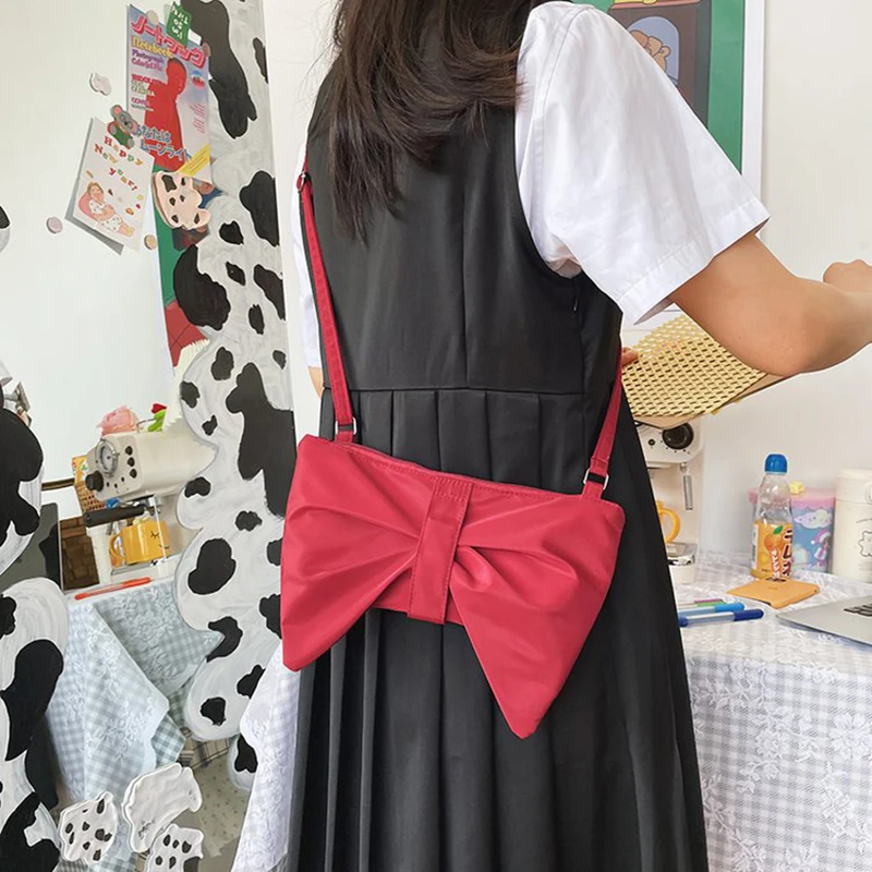 Cute Bow Teenager Girls Shoulder Bag Zipper Solid Color Cross Body Bags for Youth Women 2021 New Summer Nylon Shopping Bag
Cute Bow Teenager Girls Shoulder Bag Zipper Solid Color Cross Body Bags for Youth Women 2021 New Summer Nylon Shopping Bag