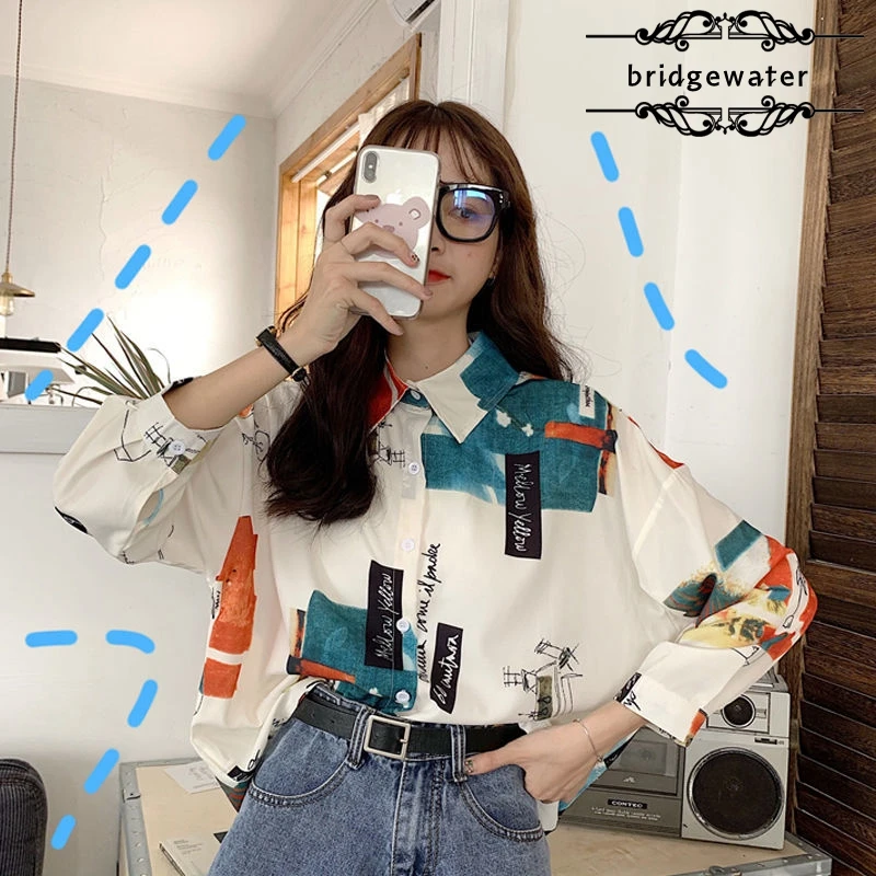 Shirt women spring summer ins retro casual Harajuku style print student trend short-sleeved loose cute girls shirt
Shirt women spring summer ins retro casual Harajuku style print student trend short-sleeved loose cute girls shirt
