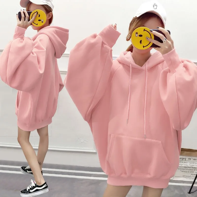 Hoodies Women Hooded Solid Simple All-match Leisure Oversize Pullovers Korean Style Warm Kawaii Womens Loose Trendy Clothing New
Hoodies Women Hooded Solid Simple All-match Leisure Oversize Pullovers Korean Style Warm Kawaii Womens Loose Trendy Clothing New