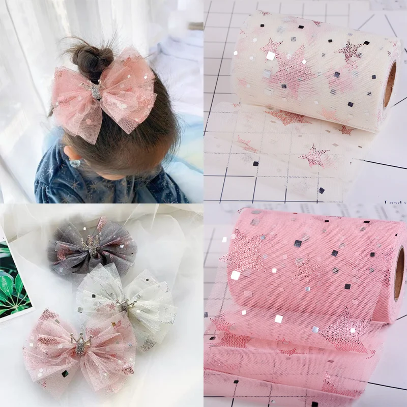 5 yards 12cm Square Sequin Bronzing Stars Yarn Organza Ribbon DIY Gift Packing Headwear Hair Bow Accessories Wedding Party Decor
5 yards 12cm Square Sequin Bronzing Stars Yarn Organza Ribbon DIY Gift Packing Headwear Hair Bow Accessories Wedding Party Decor