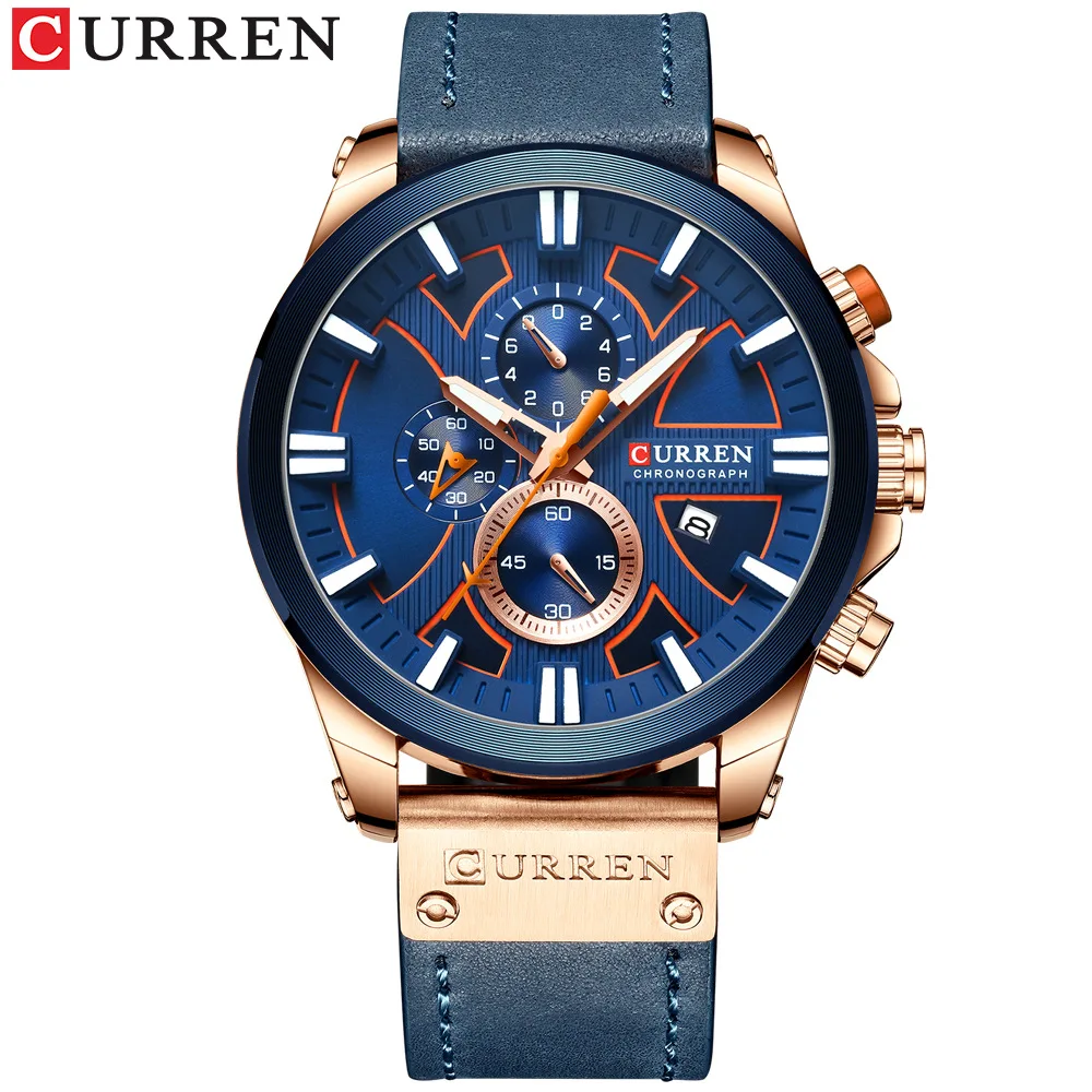 

CURREN 8346 Watch Chronograph Sport Mens Watches Quartz Clock Leather Male Wristwatch Relogio Masculino Fashion Gift For Men