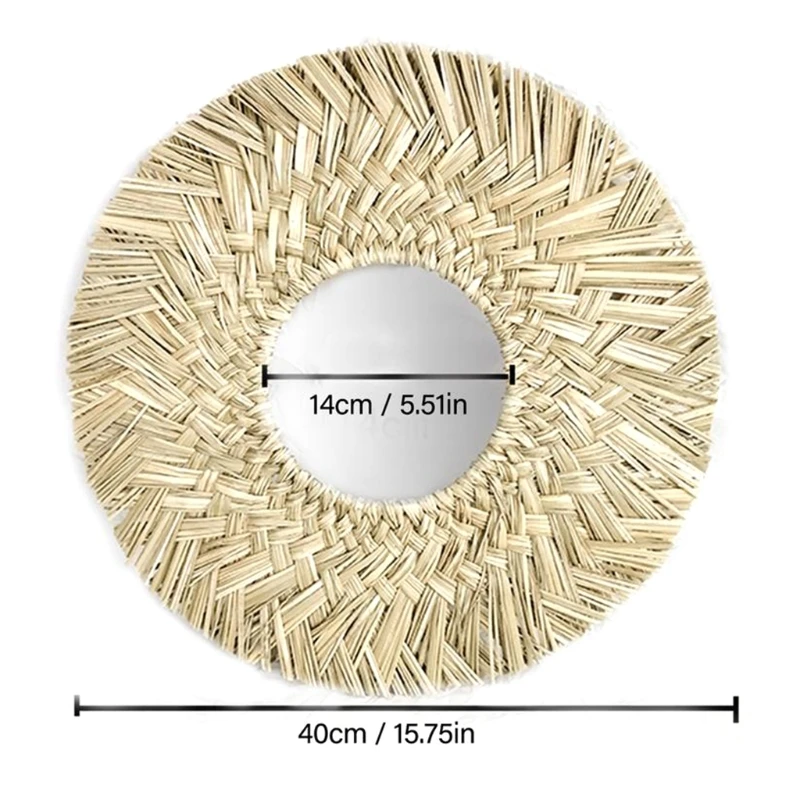 Rattan Plaited Seaweed Art Makeup Mirror Nordic Style Wall Hanging Home Decor 95AA
Rattan Plaited Seaweed Art Makeup Mirror Nordic Style Wall Hanging Home Decor 95AA