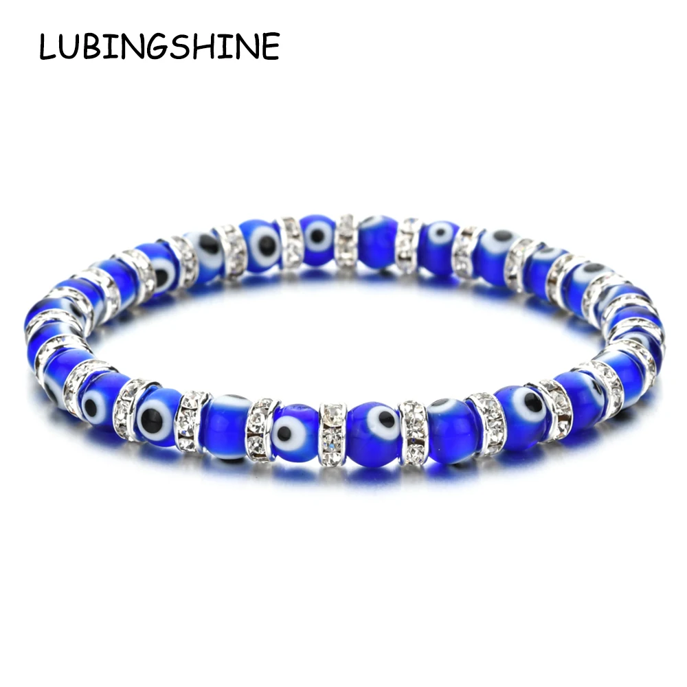 Couples Blue Turkish Evil Eye Elastic Bracelet Charms Crystal Beaded Bracelets for Women Men Yoga Jewelry Gift
Couples Blue Turkish Evil Eye Elastic Bracelet Charms Crystal Beaded Bracelets for Women Men Yoga Jewelry Gift