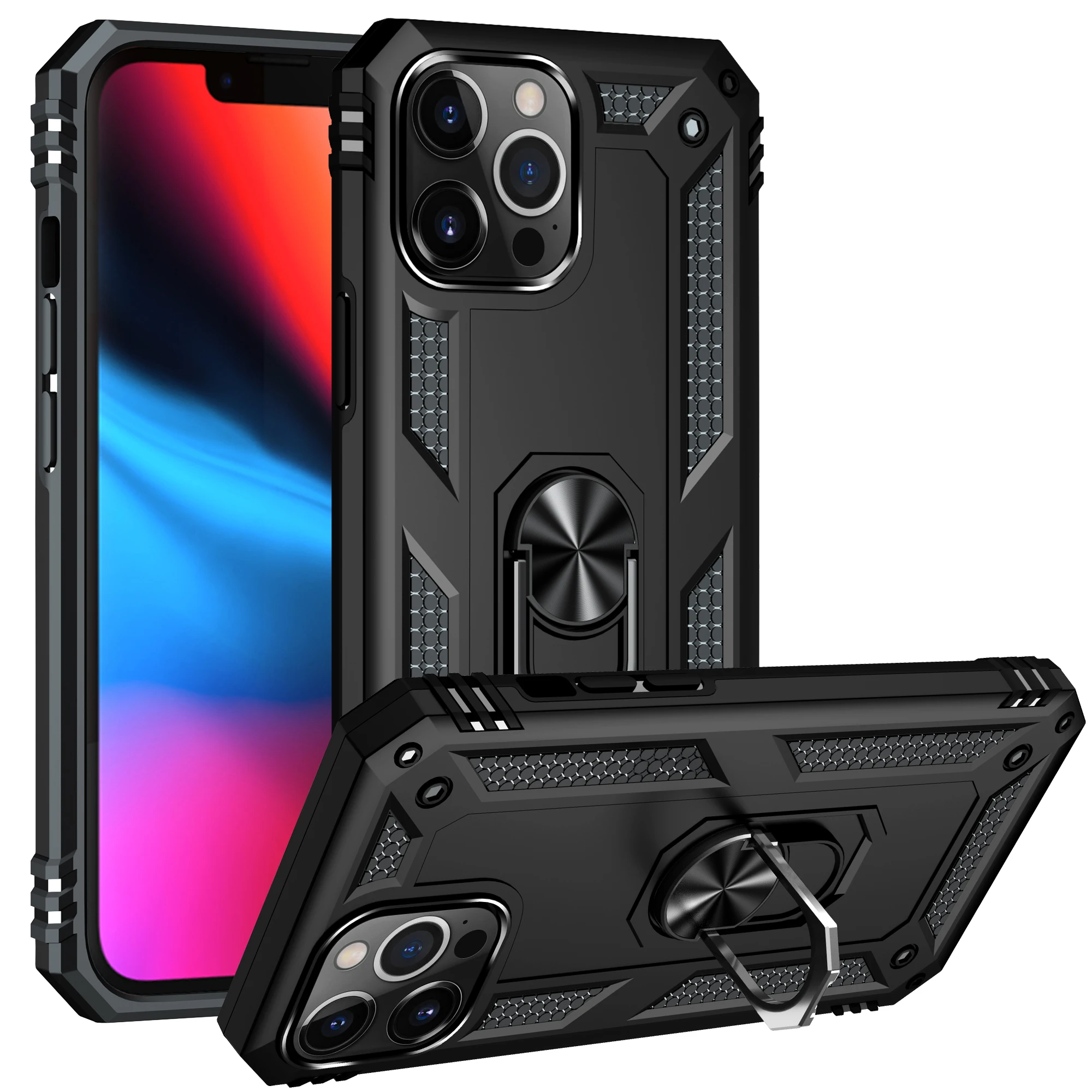 Shockproof PC+ TPU Hard Fitted Case for Iphone 13 Pro Max 11 12 Mini X XR XS Max 13 Ring Holder Phone Cover
Shockproof PC+ TPU Hard Fitted Case for Iphone 13 Pro Max 11 12 Mini X XR XS Max 13 Ring Holder Phone Cover