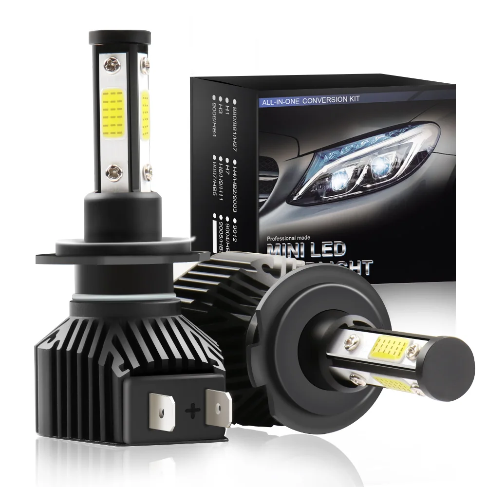 4 стороны COB H7 светодиодная лампа для фар 9005 HB3 9006 HB4 H8 H11 LED 360 градусов 3D 10000LM
