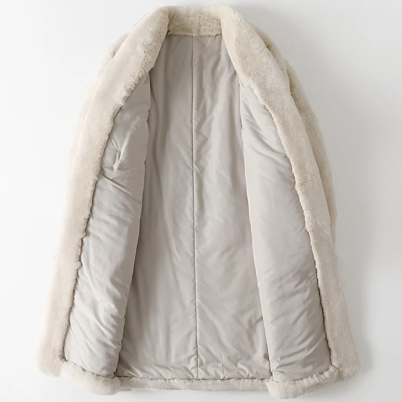 Spring New High Quality Thick Warm Rex Rabbit Fur Grass Coat Winter Soft Single Button Regular Beige High-end Real Fur Overcoat
Spring New High Quality Thick Warm Rex Rabbit Fur Grass Coat Winter Soft Single Button Regular Beige High-end Real Fur Overcoat