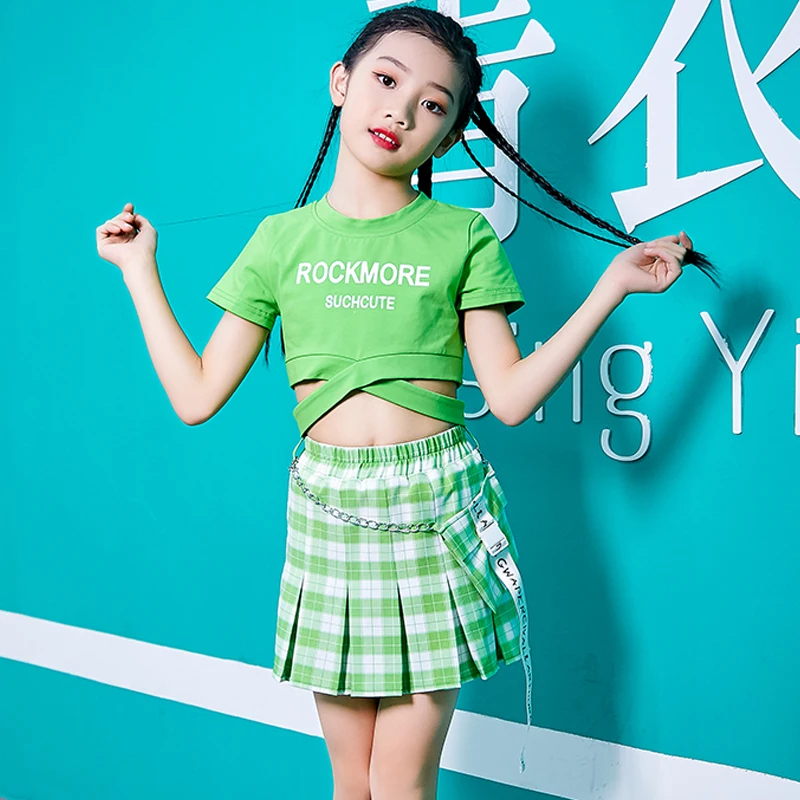 Children's Hip Hop Costume Summer Girls Jazz Crop Top Green Short Sleeved Hiphop Suit Girls Performance Dancewear Outfit BL4425
Children's Hip Hop Costume Summer Girls Jazz Crop Top Green Short Sleeved Hiphop Suit Girls Performance Dancewear Outfit BL4425