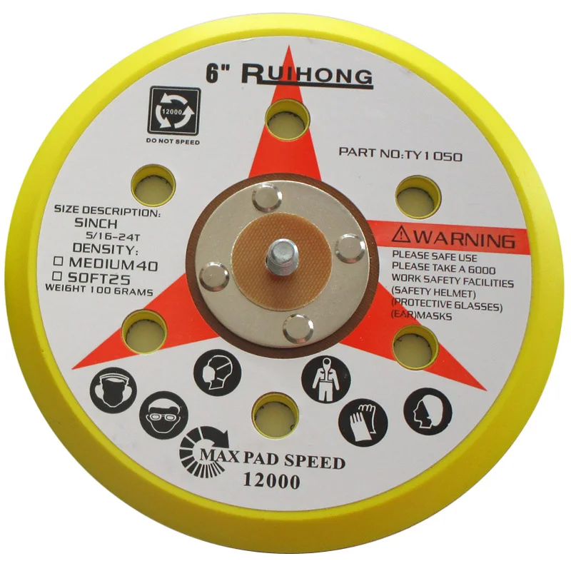 6inch 150mm 6 Holes Backing Pad Hook & Loop Sanding Disc Dual Action Random Orbital Sander Polishing Wheel
6inch 150mm 6 Holes Backing Pad Hook & Loop Sanding Disc Dual Action Random Orbital Sander Polishing Wheel