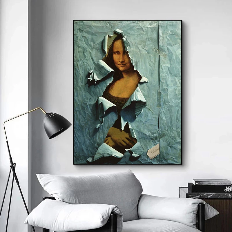The Famous Mona Lisa Canvas Paintings Covered By Blue Paper Posters Classic Wall Art Pictures for Room Home Wall Decor Prints
The Famous Mona Lisa Canvas Paintings Covered By Blue Paper Posters Classic Wall Art Pictures for Room Home Wall Decor Prints