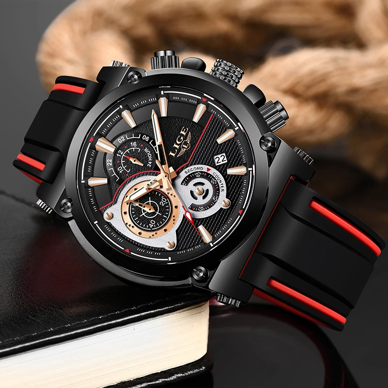 LIGE новые мужские часы Топ люксовый бренд уникальные спортивные кварцевые с датой