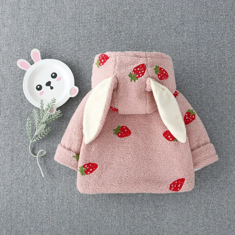 Baby Girls Wadded Jacket Long Sleeve Coat Autumn Winter Cute Kids Strawberry Embroidery Plus Velvet Warm Cotton-padded Jacket
Baby Girls Wadded Jacket Long Sleeve Coat Autumn Winter Cute Kids Strawberry Embroidery Plus Velvet Warm Cotton-padded Jacket