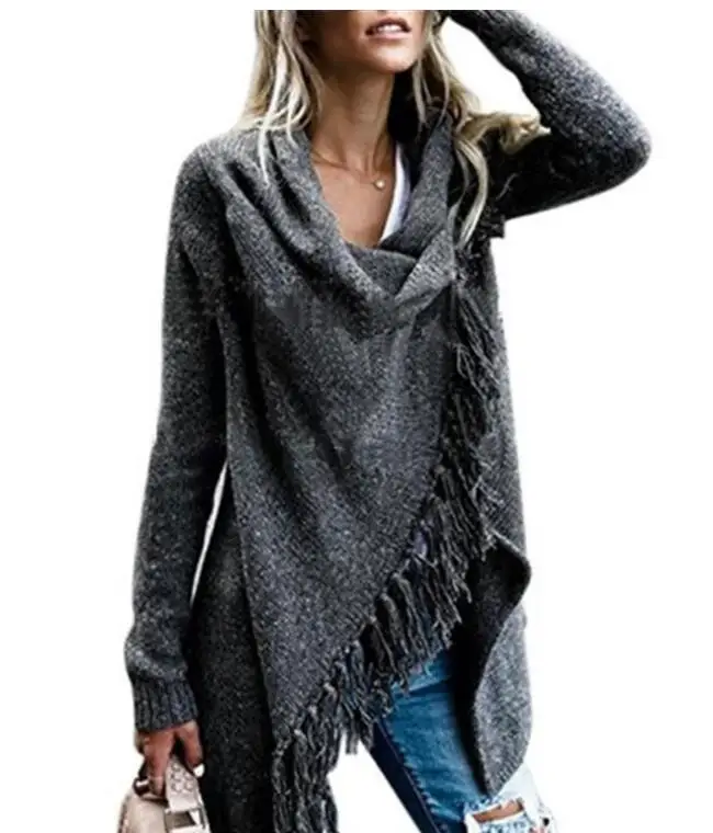 Casual Pullover Solid Long Sleeve Scarf Collar Sweater Pullover Medium length Self cultivation Tassels Loose England Style
Casual Pullover Solid Long Sleeve Scarf Collar Sweater Pullover Medium length Self cultivation Tassels Loose England Style
