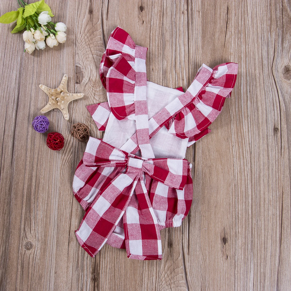 Newborn Kids Baby Girls Sleeveless Plaid Ruflles Romper Backless Bow Jumpsuit Summer Cotton Clothes Outfit Christmas 0-18M
Newborn Kids Baby Girls Sleeveless Plaid Ruflles Romper Backless Bow Jumpsuit Summer Cotton Clothes Outfit Christmas 0-18M
