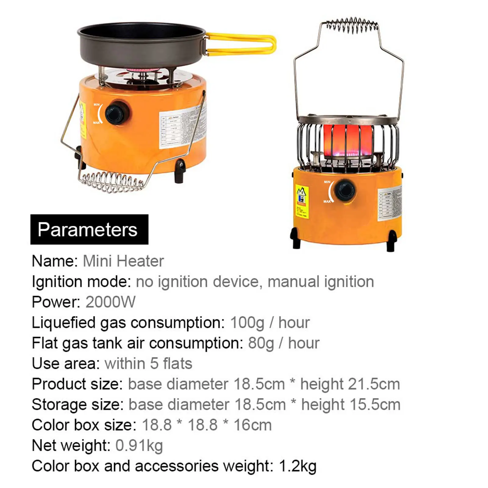 2200W Mini Gas Heater BBQ Grill Winter Heating Tent Warmer For BBQ Picnic Hiking Mini Heater Low fuel consumption
2200W Mini Gas Heater BBQ Grill Winter Heating Tent Warmer For BBQ Picnic Hiking Mini Heater Low fuel consumption