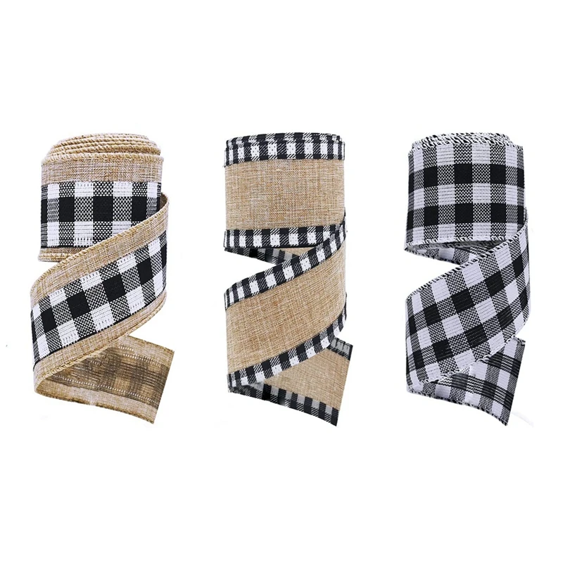 Christmas Gingham Buffalo Plaid Ribbons Burlap Wired Edge Plaid Ribbons Check Fabric Craft Ribbon for Christmas Wedding
Christmas Gingham Buffalo Plaid Ribbons Burlap Wired Edge Plaid Ribbons Check Fabric Craft Ribbon for Christmas Wedding