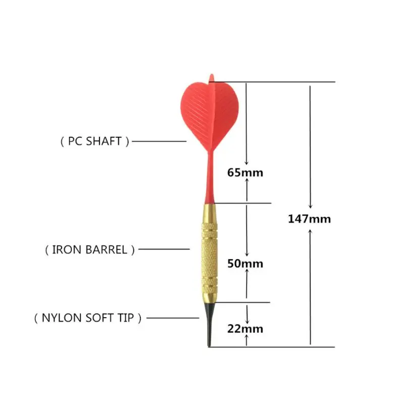 12pcs/set Soft Nylon Tip Darts PC Shaft for Electronic Plastic Dartboard Home Bar Random Color
12pcs/set Soft Nylon Tip Darts PC Shaft for Electronic Plastic Dartboard Home Bar Random Color
