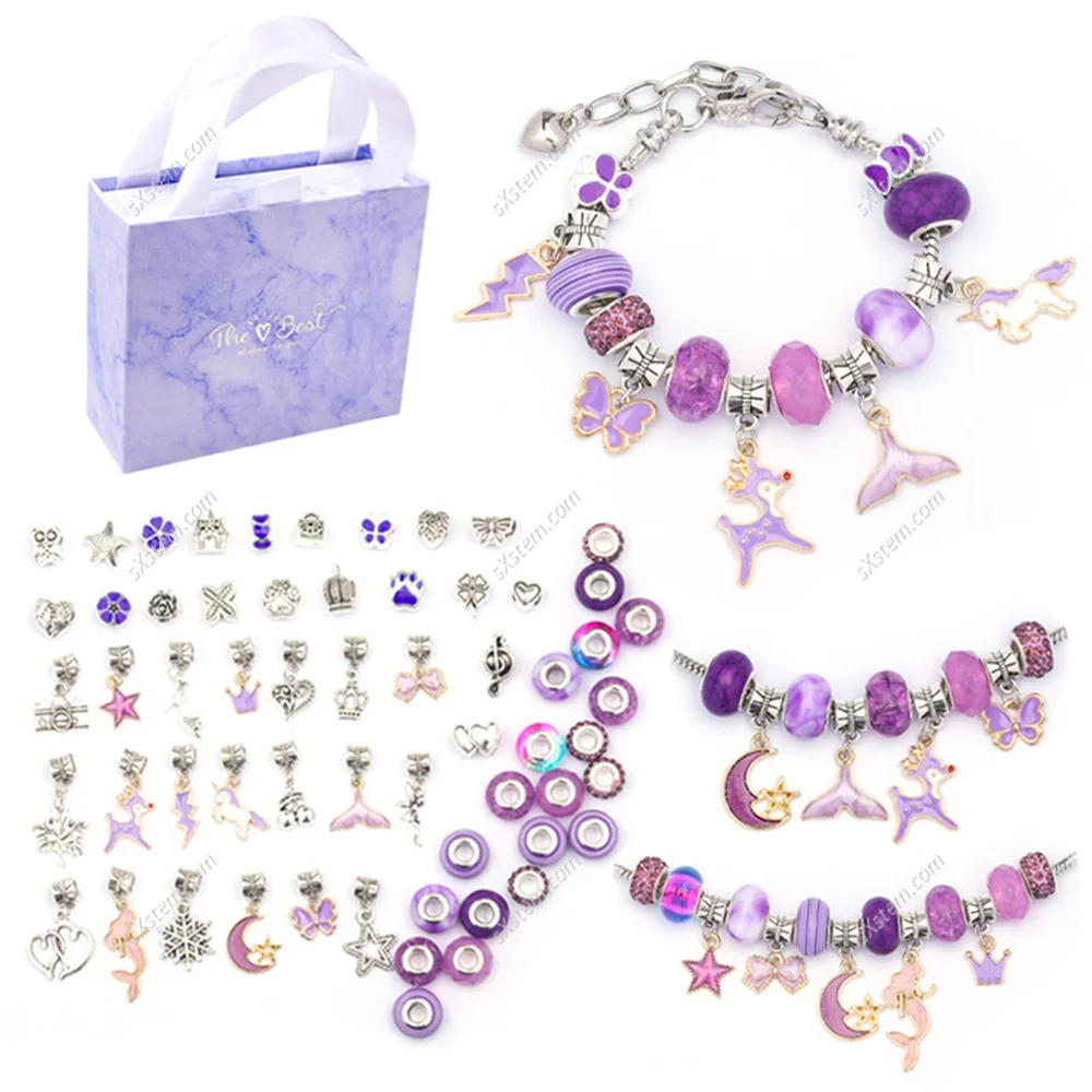 Cartoon Purple Set Mermaid Unicorn Butterfly DIY Handmade Jewelry Children's Bracelet Girl Exquisite Gift Box
Cartoon Purple Set Mermaid Unicorn Butterfly DIY Handmade Jewelry Children's Bracelet Girl Exquisite Gift Box