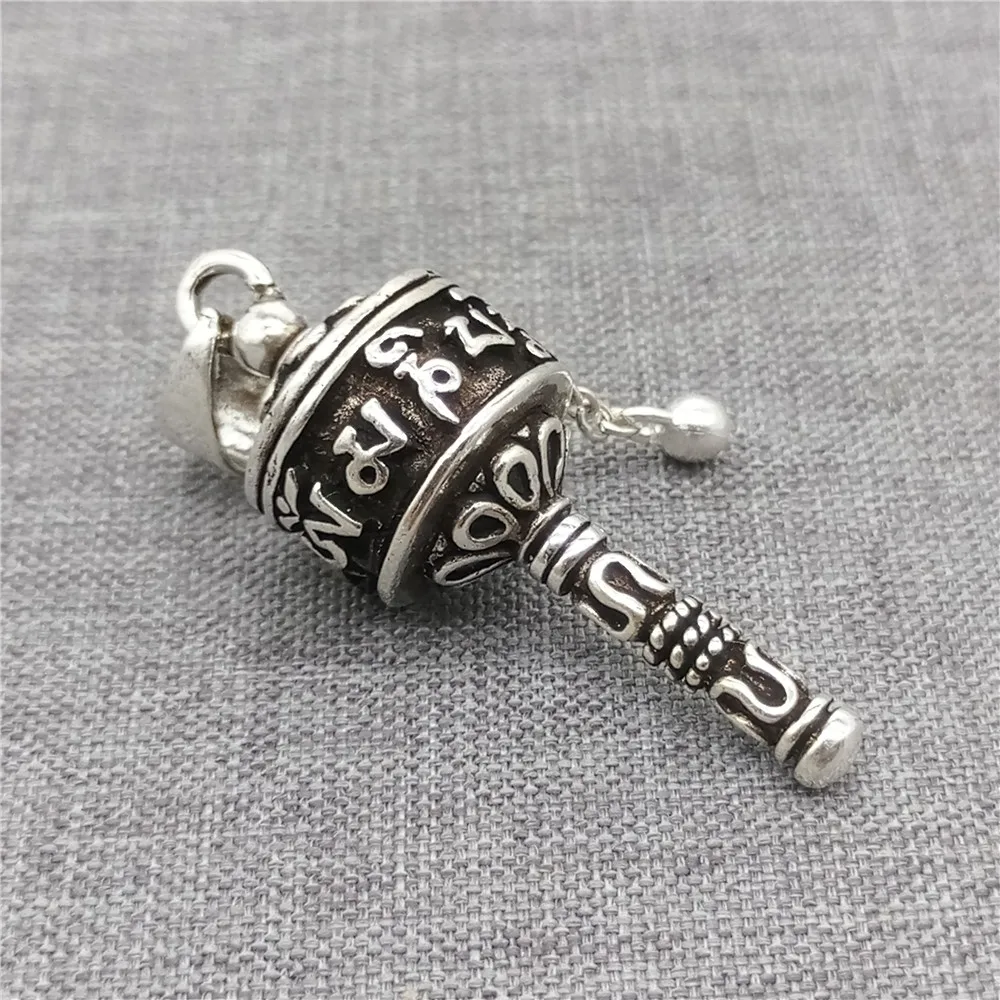 925 Sterling Silver Double Dorje Prayer Wheel Pendant Om mani padme hum Wish Box
925 Sterling Silver Double Dorje Prayer Wheel Pendant Om mani padme hum Wish Box