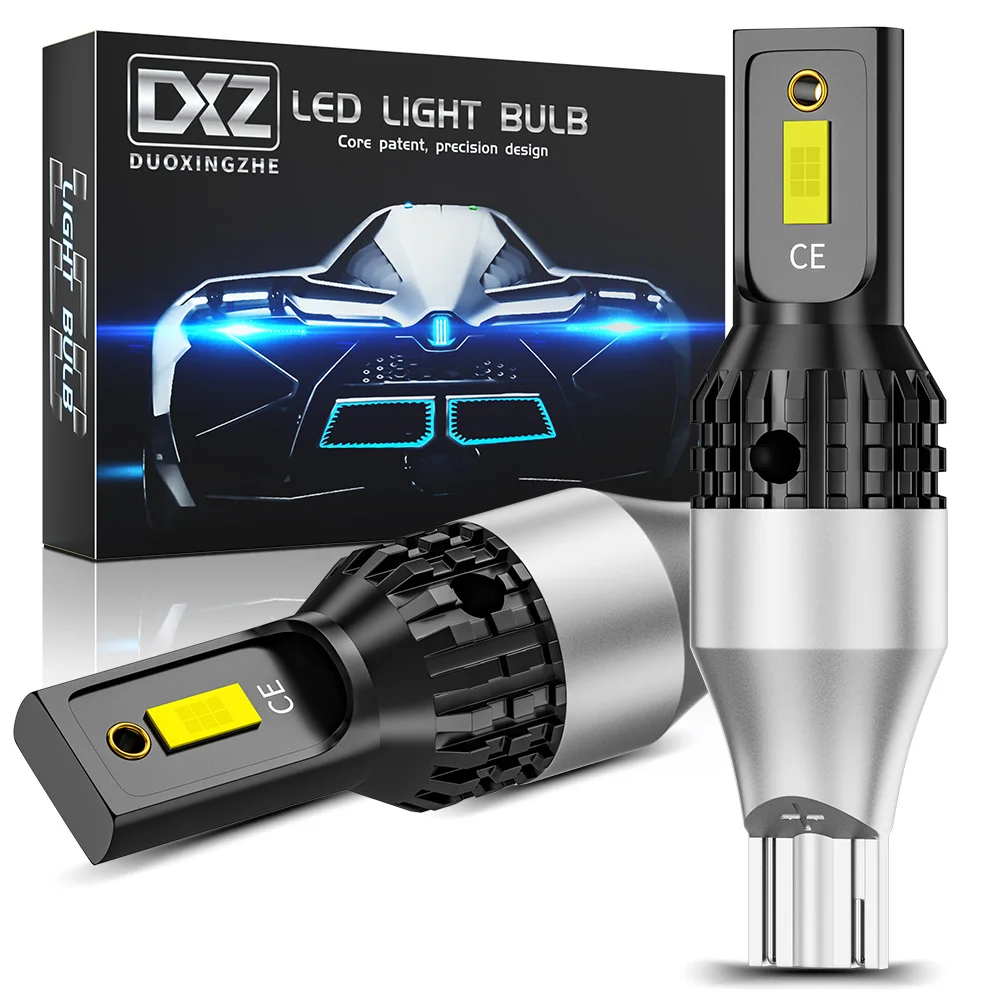 

DXZ 2pcs W16W T15 LED T16 Canbus Bulb 2-SMD 1200LM 921 912 Car Turn Signal Reverse Backup Brake Light Bulbs Auto Lamp 12V 6500K