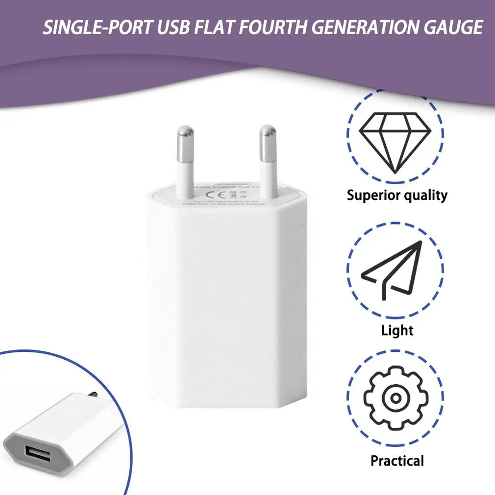 USB EU Plug AC 5V 1A Wall Charger Universal Portable Travel Power Adapter For Samsung Huawei iPhone Xiaomi HTC 3 Colors
USB EU Plug AC 5V 1A Wall Charger Universal Portable Travel Power Adapter For Samsung Huawei iPhone Xiaomi HTC 3 Colors