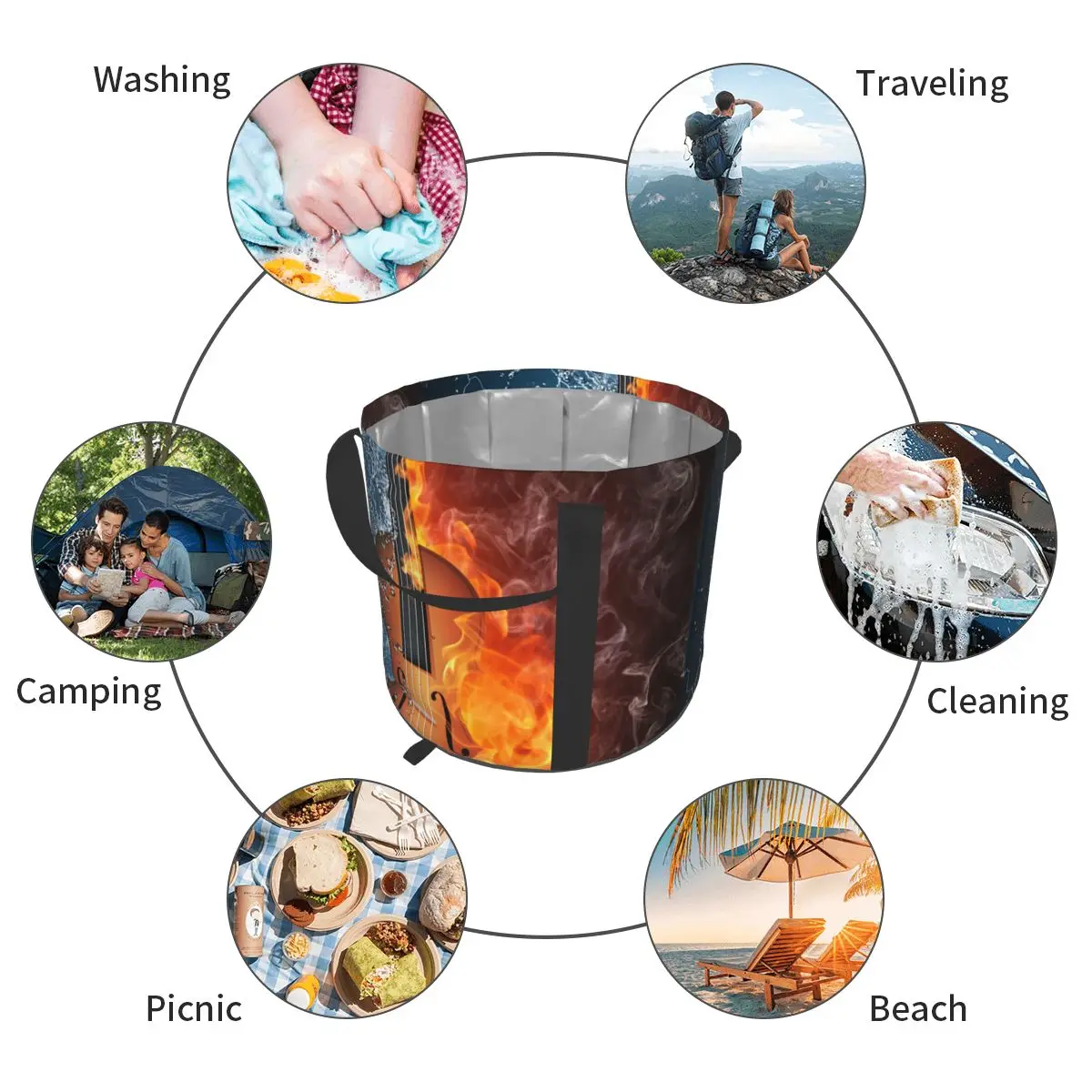 Fire And Water Violin Portable Bucket Water Storage Bag Ice Storage Bag Waterproof Water bag Fishing Folding Bucket
Fire And Water Violin Portable Bucket Water Storage Bag Ice Storage Bag Waterproof Water bag Fishing Folding Bucket