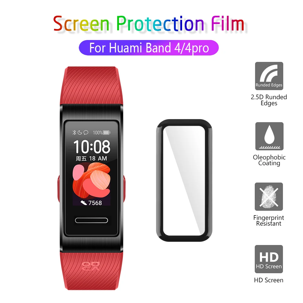 3D изогнутая полноэкранная Защитная пленка для Huawei Band 4 Pro защитная экрана с полным