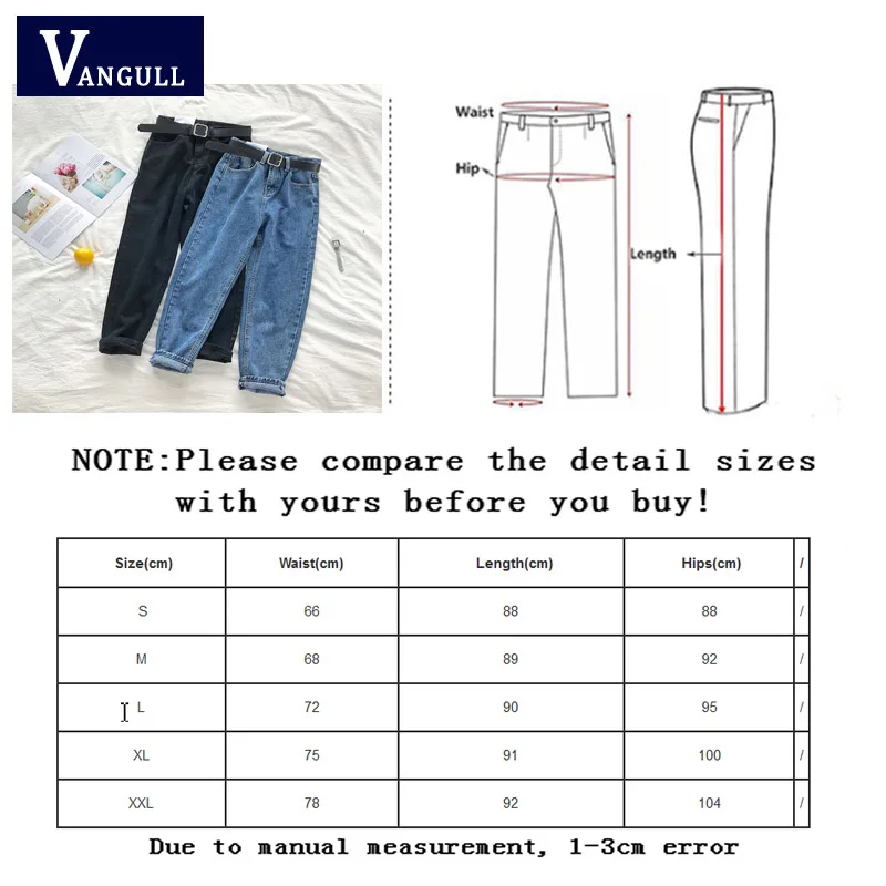 Vangull High Waist Jeans Women Solid Belt Harem Pants Loose Casual New Cotton High Street Denim Trousers Pantalon Femme Jeans
Vangull High Waist Jeans Women Solid Belt Harem Pants Loose Casual New Cotton High Street Denim Trousers Pantalon Femme Jeans