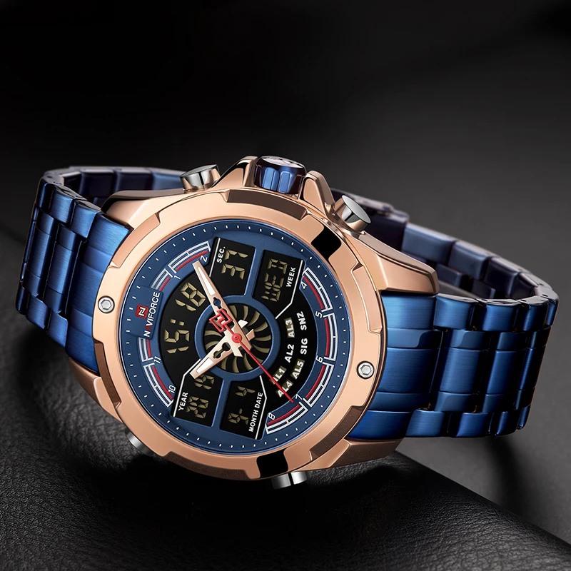 New NAVIFORCE Business Luxury Quartz Watch for men Fashion Military Sport Waterproof Dual Display Male Clock Relogio Masculino
New NAVIFORCE Business Luxury Quartz Watch for men Fashion Military Sport Waterproof Dual Display Male Clock Relogio Masculino