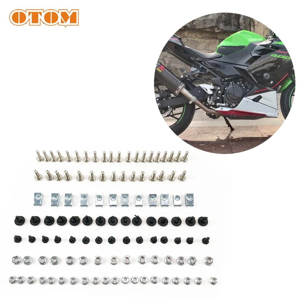 

OTOM Motorcycle Large Displacement Full Vehicle Appearance Screws Fairing Bolt Fastener Clips Cap 92015-1757 For KAWASAKI ZZR600