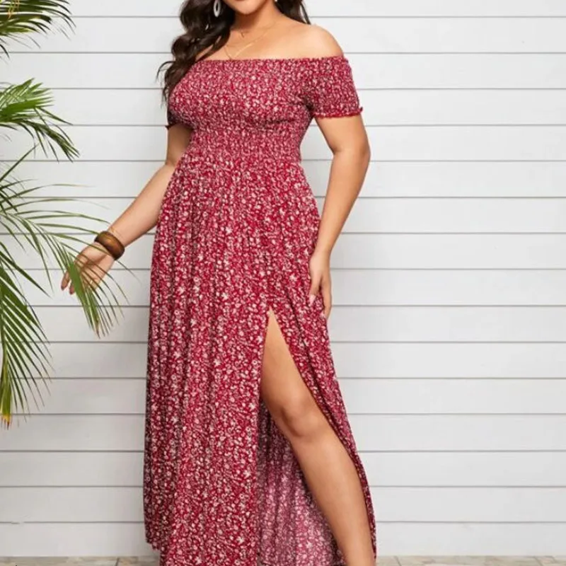 Plus Size Summer Dress Off Shoulder Fashion Floral Maxi Beach Slit Vintage Short Sleeve Backless Maxi Dresses For Women Party
Plus Size Summer Dress Off Shoulder Fashion Floral Maxi Beach Slit Vintage Short Sleeve Backless Maxi Dresses For Women Party